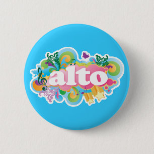 Retro Burst Alto Singer Choir Gift 2 Inch Round Button