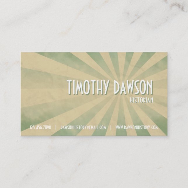 Retro Burst - Teal Business Card (Front)