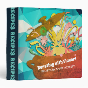 Retro bursting aromas recipe cookbook binder