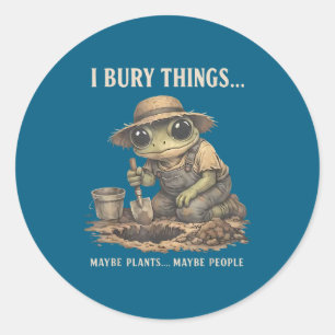 Retro bury things maybe plants maybe people frog classic round sticker