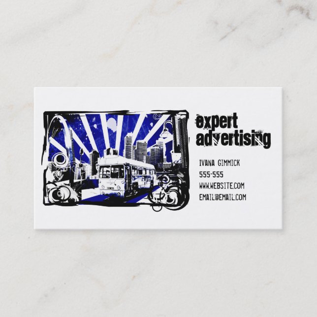 Retro Bus Business Card (Front)