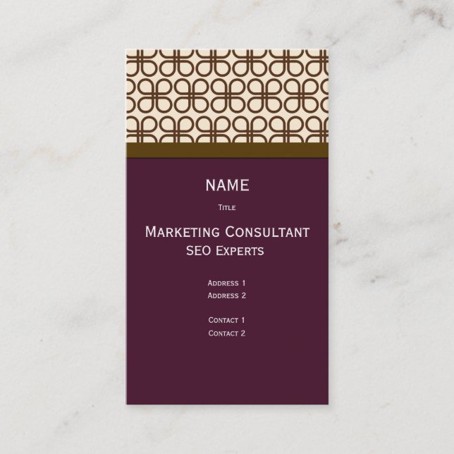Retro Business Card chocolate merlot (Front)