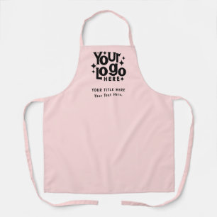 Retro Business Logo QR Code & Text Branding Pink Apron