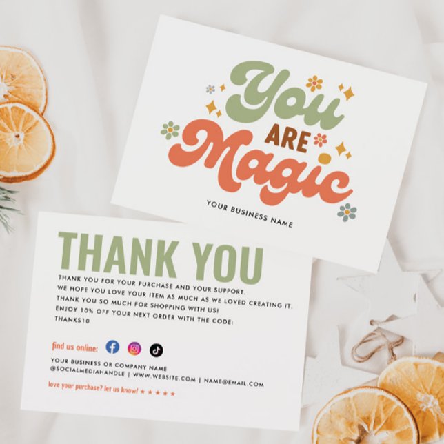 Retro Business You are Magic Purchase Order Floral Thank You Card (Creator Uploaded)