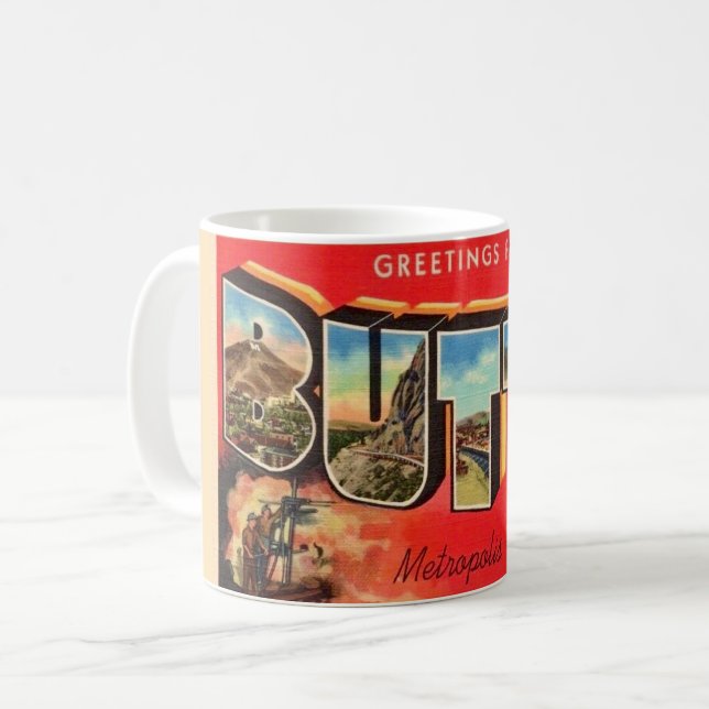 Retro Butte Montana Greeting Mug (Front Left)