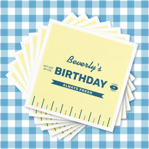 Retro Butter Stick Personalized Birthday Party Napkin