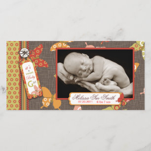 Retro Butterflies Photo Card