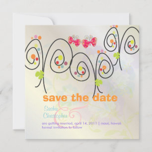 Retro Butterflies + Spring Bouquet/ Save the Date
