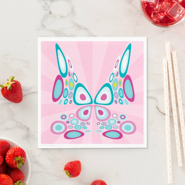 Retro Butterfly Abstract Pop Art  Napkin (Creator Uploaded)