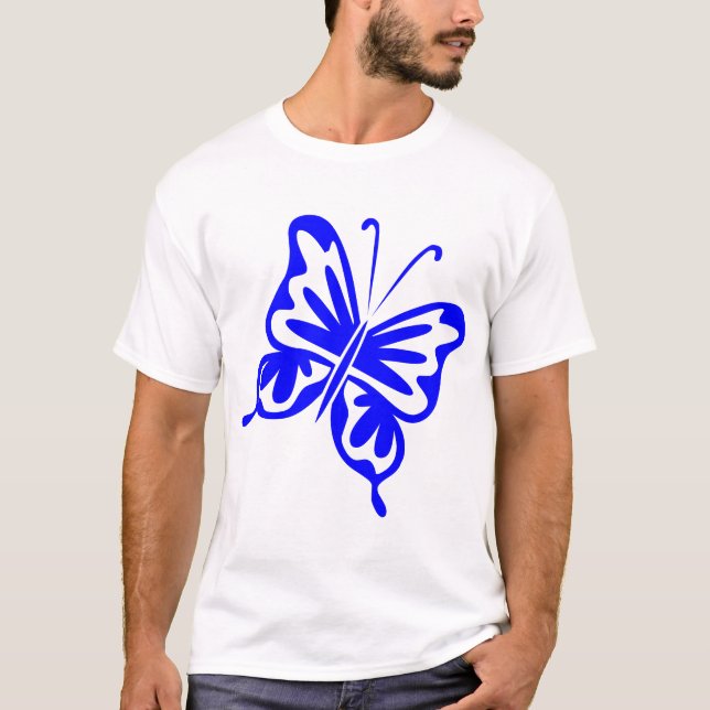 Retro Butterfly - Blue T-Shirt (Front)