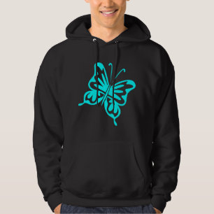 Retro Butterfly - Cyan Hoodie