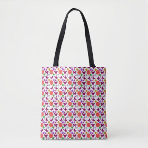 Retro butterfly Floral Pattern Colorul Folk Art Tote Bag