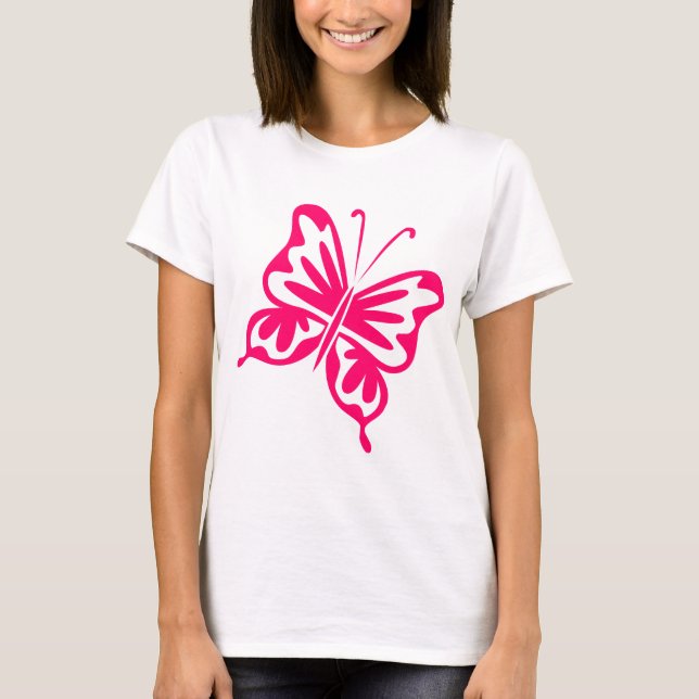 Retro Butterfly - Neon Red T-Shirt (Front)