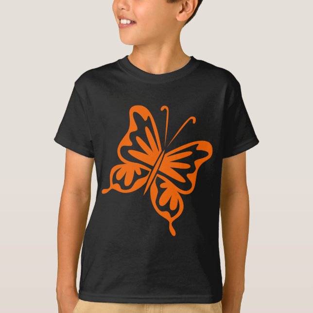 Retro Butterfly - Orange T-Shirt (Front)