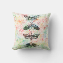 Retro Butterfly Throw Pillow Cover
