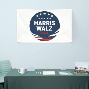 Retro Button Election for Democrats Harris Waltz  Banner