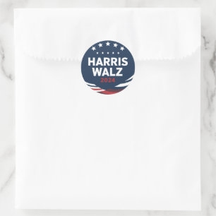 Retro Button Election for Democrats Harris Waltz  Classic Round Sticker