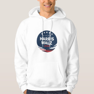 Retro Button Election for Democrats Harris Waltz  Hoodie