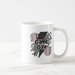 Retro Bysebyll Game Day Chequered Leopard Bysebyll Coffee Mug
