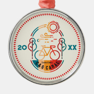 Retro C and O Canal Bike Trail. Metal Ornament