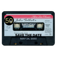 Retro C Audiotape 50th birthday Party Save Date M