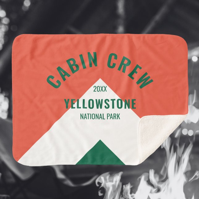 Retro Cabin Crew Peronalized Destination Red Green Sherpa Blanket (Creator Uploaded)