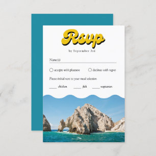 Retro Cabo Wedding Traditional RSVP Meal Option Enclosure Card