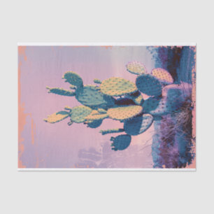Retro Cactus in the Desert Artwork Decoupage Tissue Paper