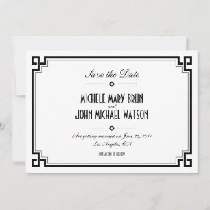 Retro Cadre blanc Art déco Enregistrer la carte Da