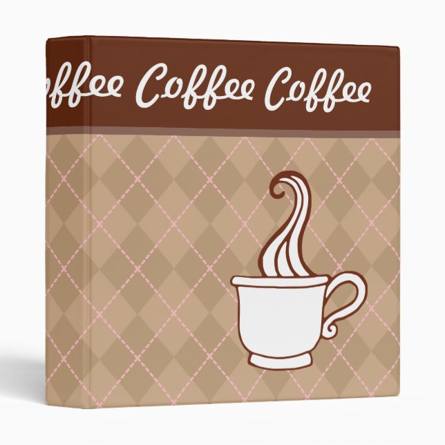 Retro Café Cuisine Recette Cadeau Classeur (Devant/Côté)