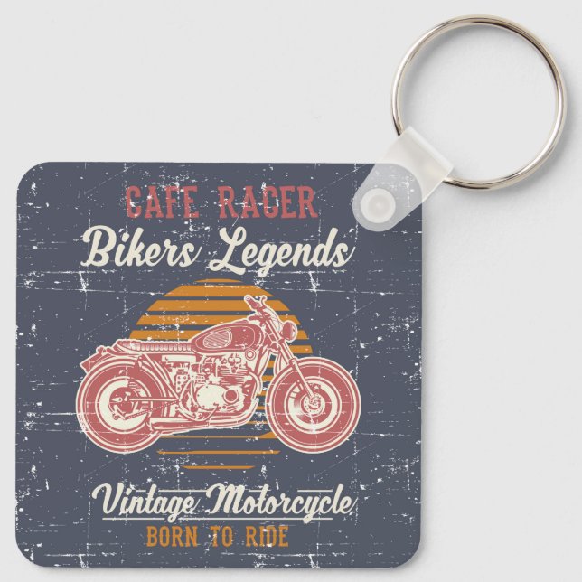 Retro Cafe Racer Keychain (Back)