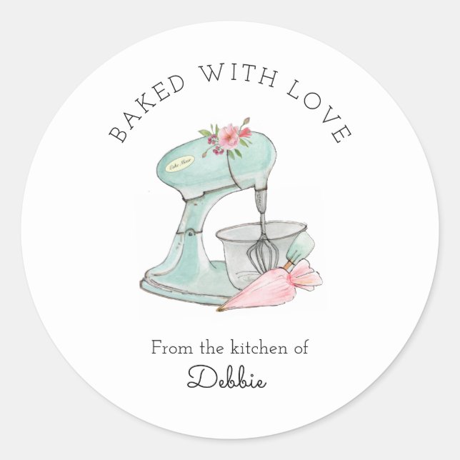Retro Cake mixer  Classic Round Sticker (Front)