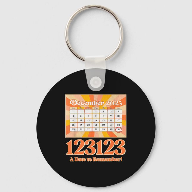 Retro Calendar_ Remember New Year's Eve 2023-24  Keychain (Front)