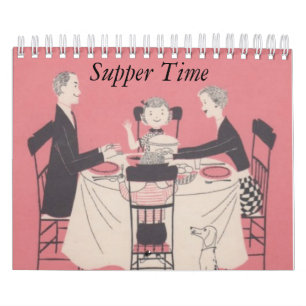 Rétro calendrier de famille avec des légendes