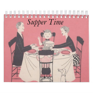 Rétro calendrier de famille avec des légendes