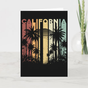 Retro Cali Summer Vacation Surfing Palm Trees Cali Card