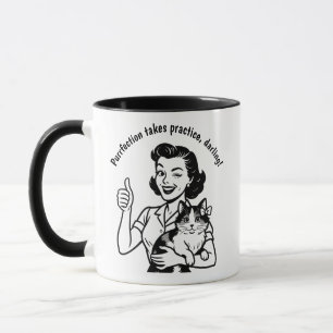Retro Calico Cat 50s Humour Gift Mug