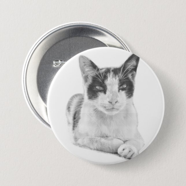 Retro Calico Halftone 3 Inch Round Button (Front & Back)