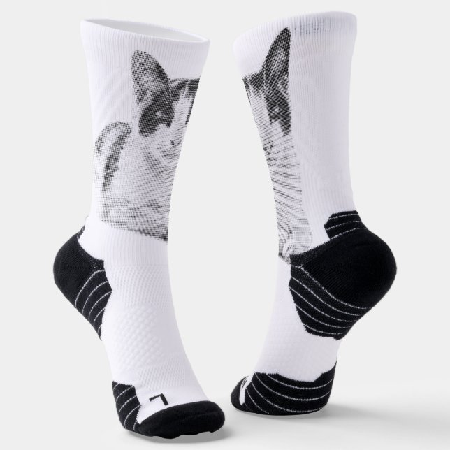 Retro Calico Halftone Socks (Angled)