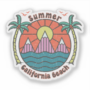 Retro California Beach Sunset