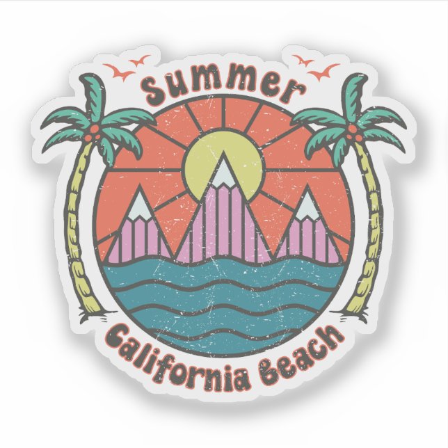 Retro California Beach Sunset (Front)