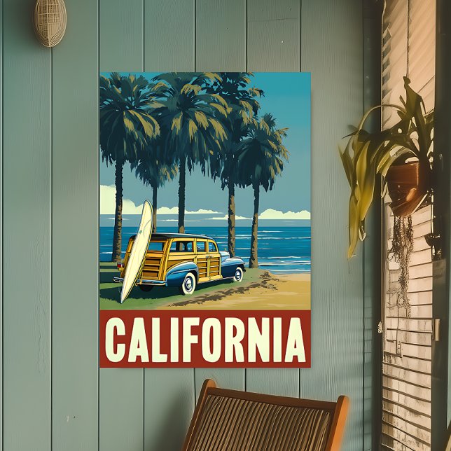Retro California Surf Beach Travel Poster (Creator Uploaded)