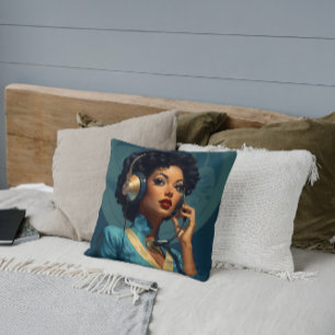 Retro Call Center Chic Throw Pillow