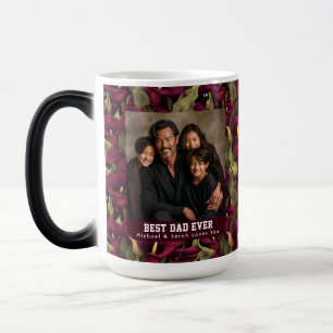 Retro Calla Lilies Flower Stepdad Photo Ceramic Magic Mug