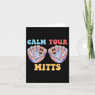 Retro Calm Your Mitts Baseball Mom Mother's Day Fu Card