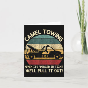 Retro Camel Towing Humour Saying Funny Halloween Card