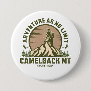 Retro Camelback Mountain Hike Sunset T-Shirt 3 Inch Round Button