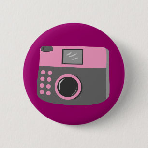 Retro Camera 2 Inch Round Button