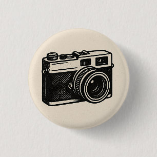 Retro Camera Button – Vintage Photography Badge