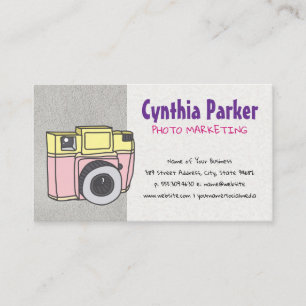 Retro Camera Hand Drawn Content Creator Business Card